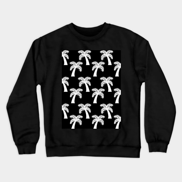 Black and white palm trees pattern Crewneck Sweatshirt by Spinkly